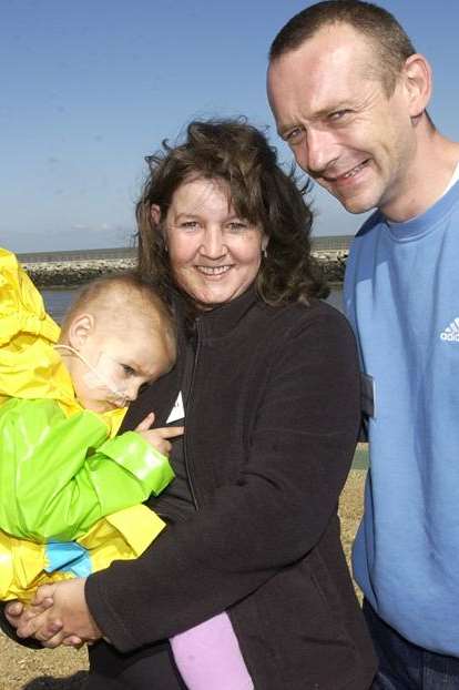 Debra and Darren Wright with tragic daughter Chloe, then three