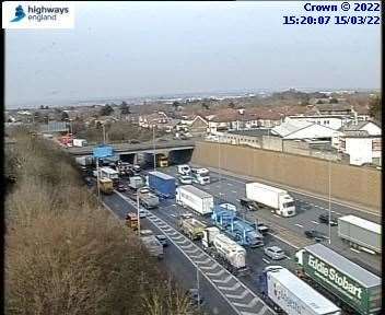 Traffic on the M25 near Dartford. Image: Highways England (55473710)