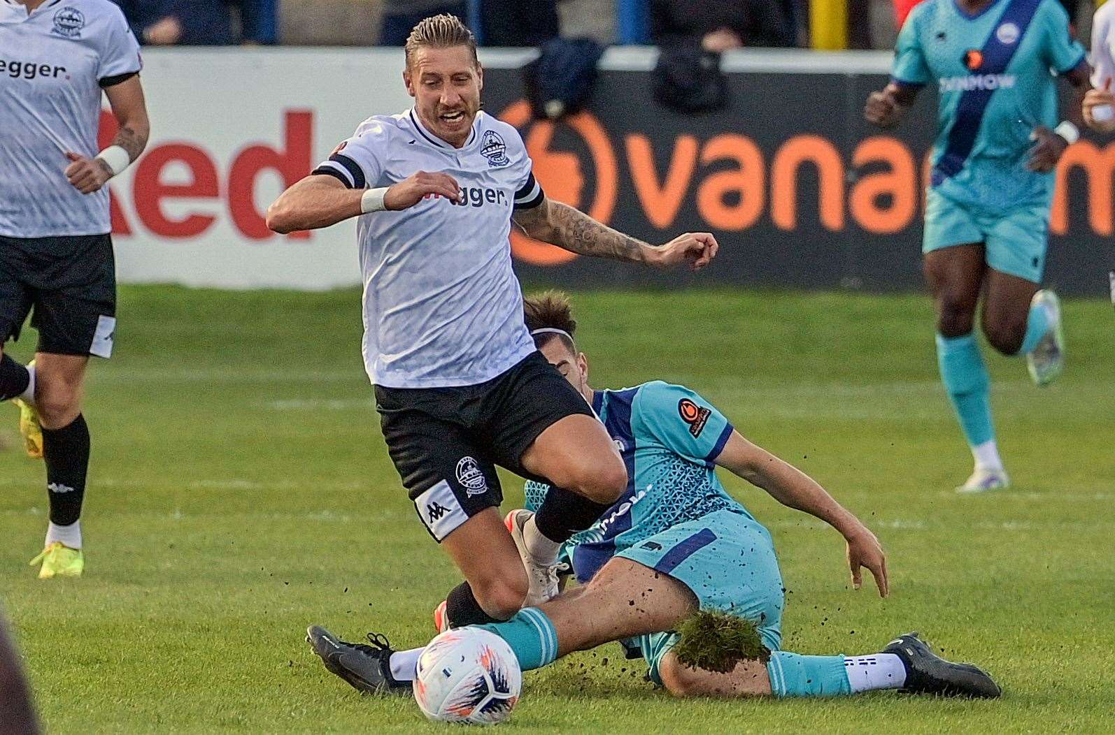 Dover captain Lee Martin will this weekend be suspended for their FA Trophy tie. Picture: Stuart Brock