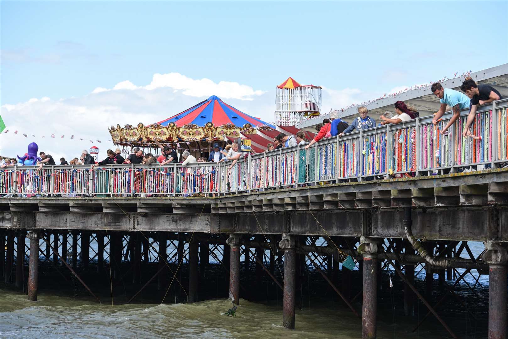 A crabbing competition held on the pier in 2016