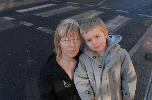 NEAR MISS: Mum Joanne wants action after Jamie, six, was almost knocked down at this zebra crossing