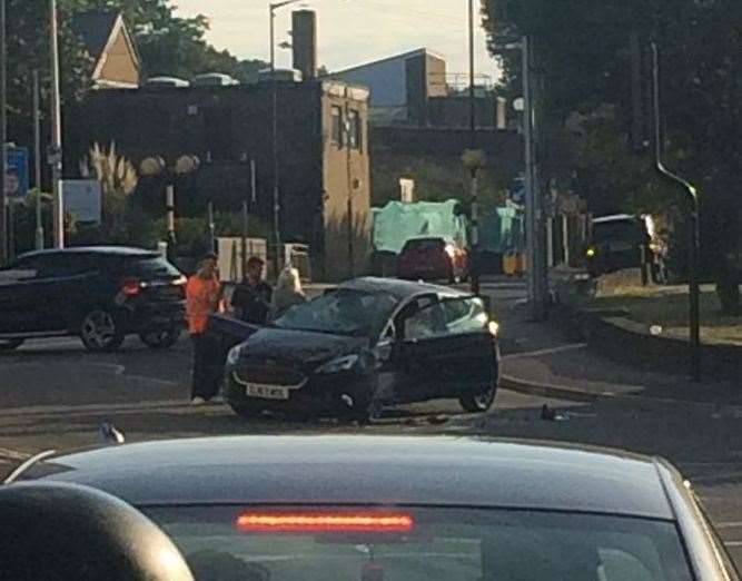 A car crashed into a bollard in Gun Lane, Strood. Picture: Will Byrne