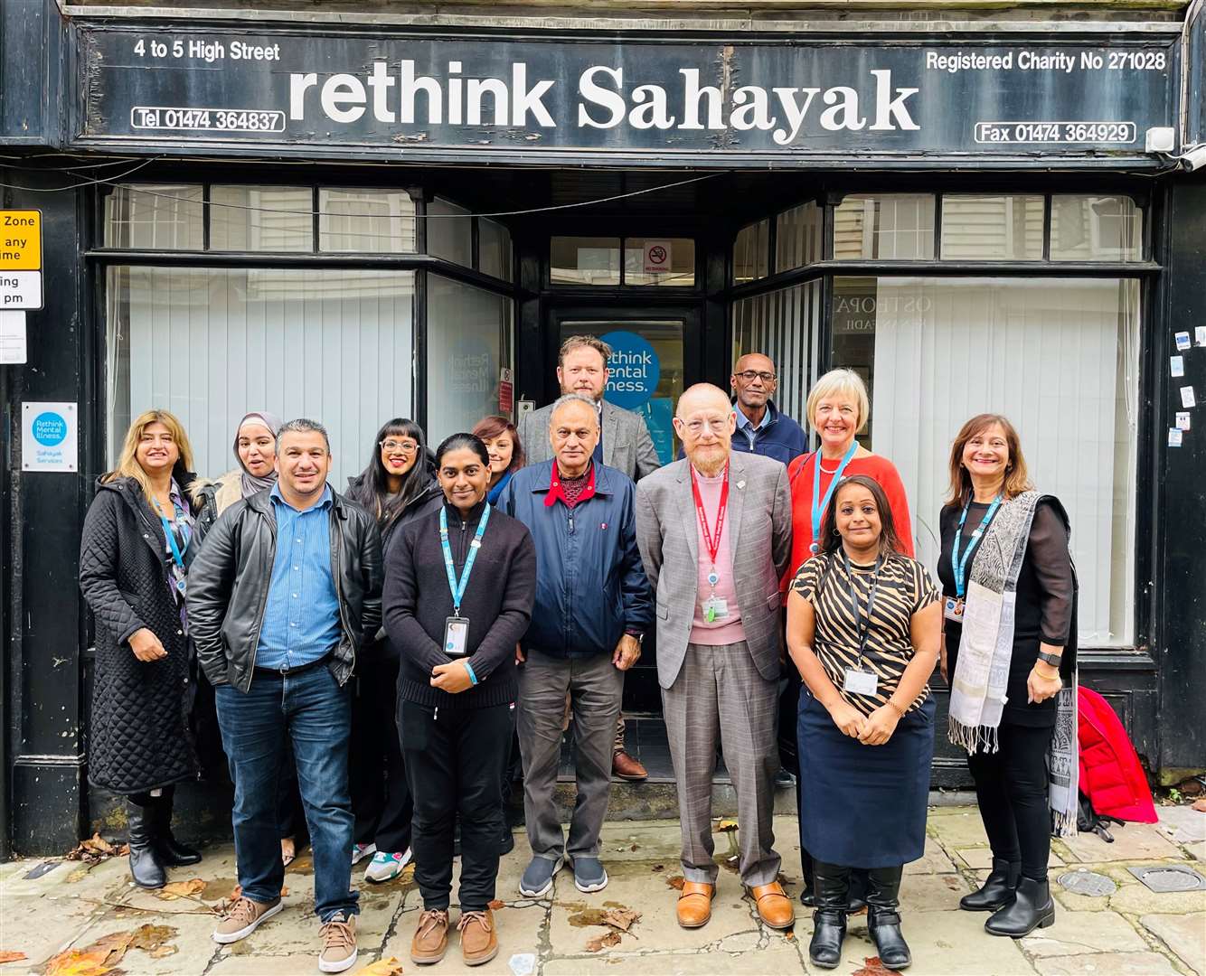 The community and Rethink Sahayak staff with Rethink Mental Illness Chief Executive, Mark Winstanley and Board of Trustee Chair, Kathryn Tyson