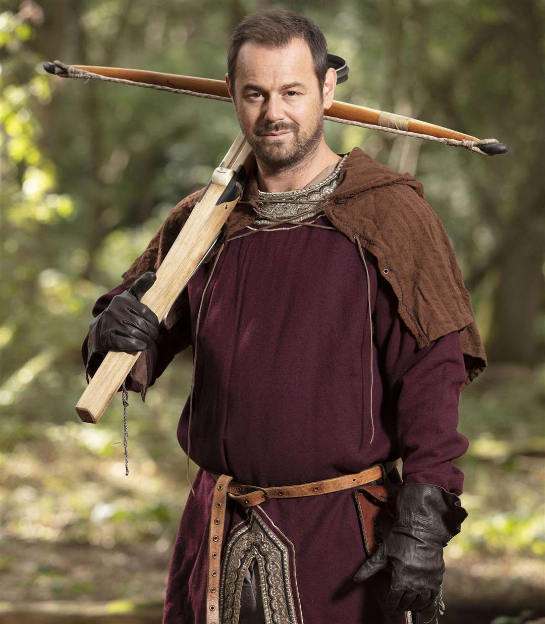 Danny Dyer dressed in hunting attire like his 30x great grandfather William the Conqueror. Picture:: PA Photo/BBC/Stephen Perry