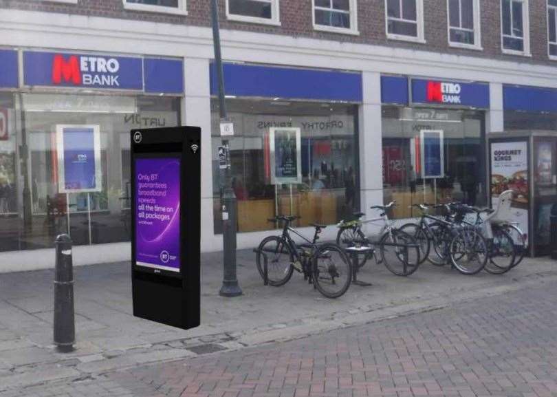 How one of the BT street hubs near the Metro Bank in Canterbury could have looked. Picture: BT