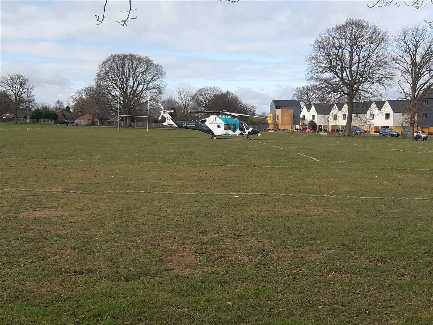 The air ambulance landed in Park Wood, Maidstone, at around 11.45am (54792882)