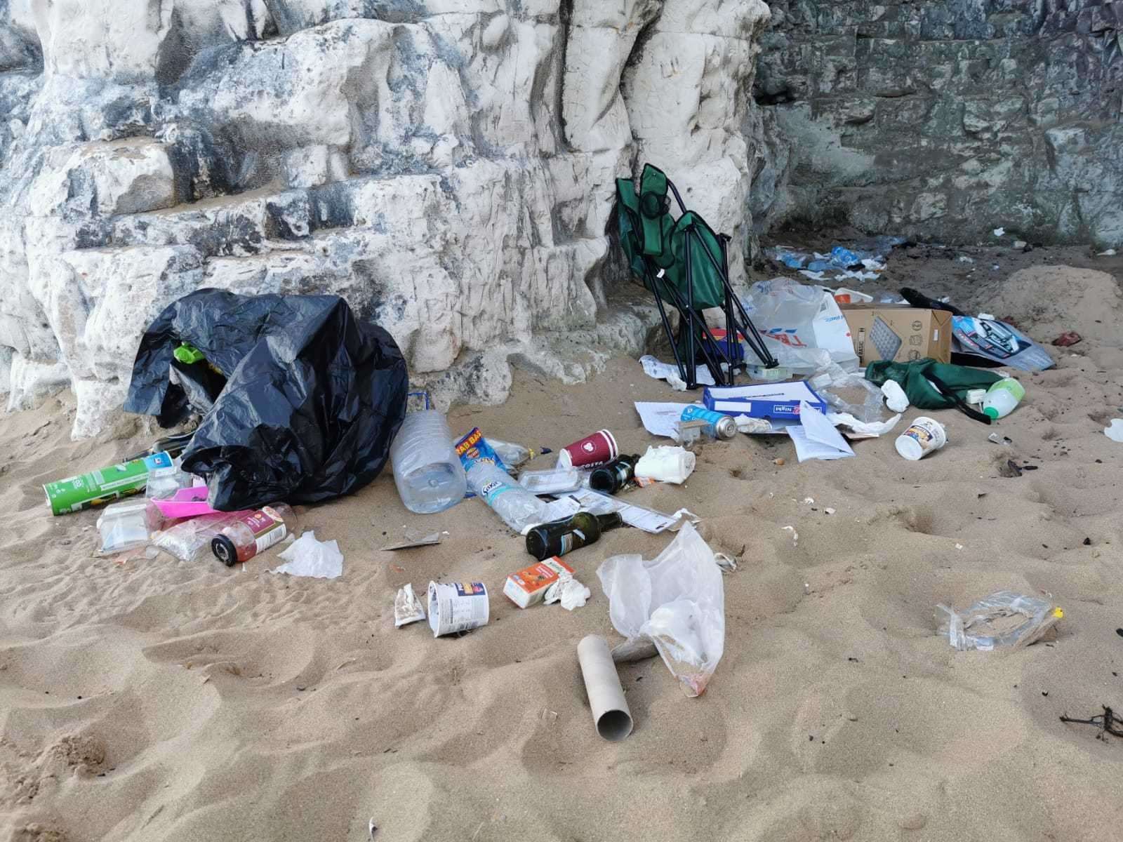 Just some of the rubbish left on the beach at Botany in Kingsgate