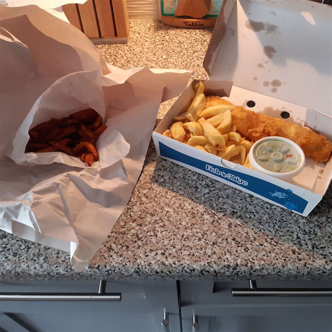 Cod and chips costs £6.50 with a £3 side of sweet potato fries. Photo: Sean Delaney