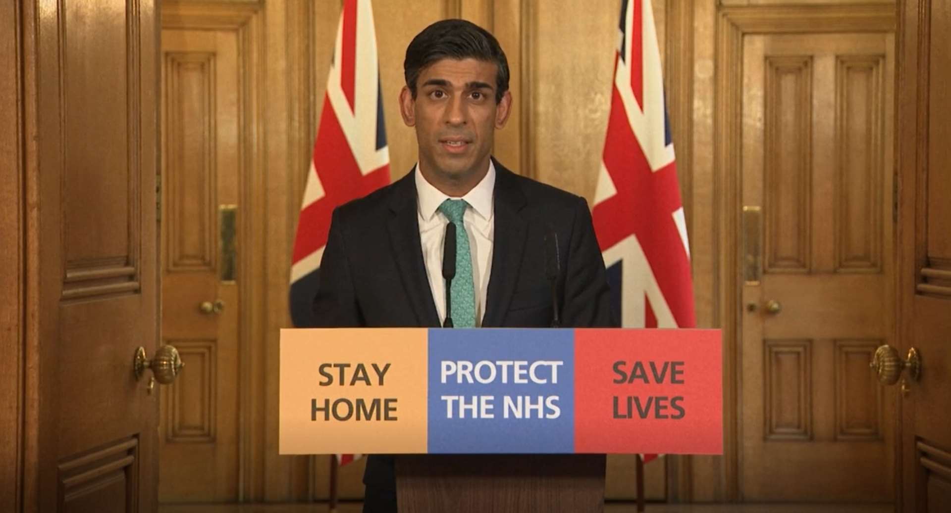 Chancellor Rishi Sunak speaks during a media briefing in Downing Street, London, on coronavirus (Covid-19) (PA Video/PA)