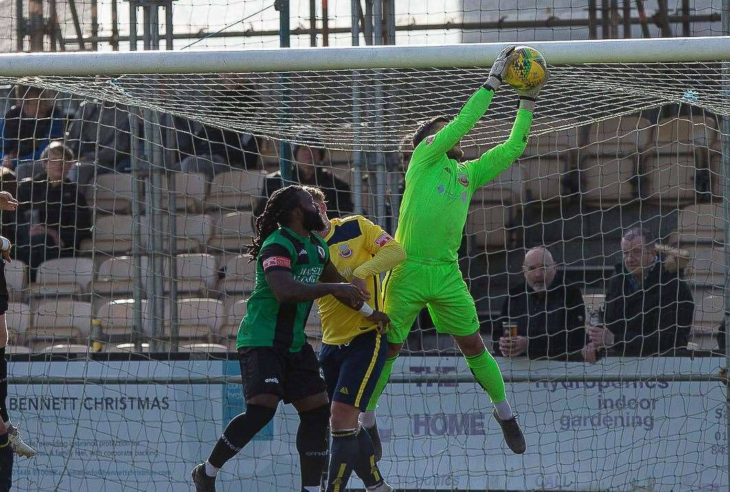 Goalkeeper Dan Eason is one of several experienced players staying at Whitstable as new manager Richard Styles decides who to give the captain's armband to. Picture: Les Biggs