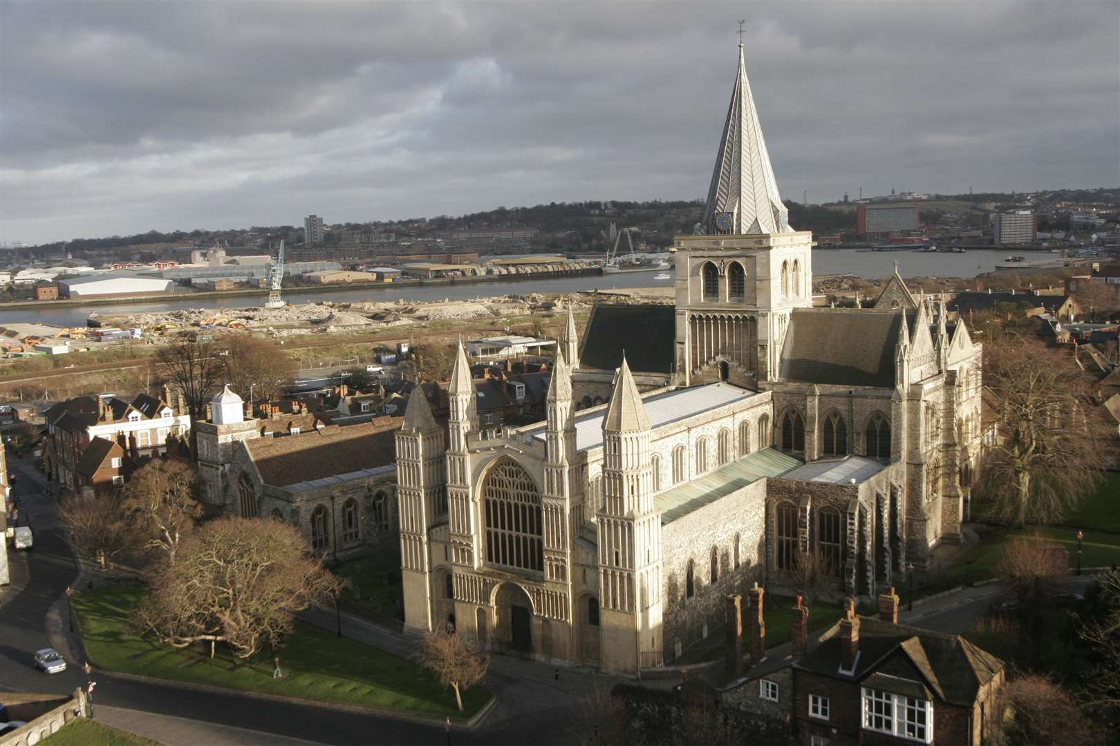 The man collapsed at Rochester Cathedral around 2.30pm