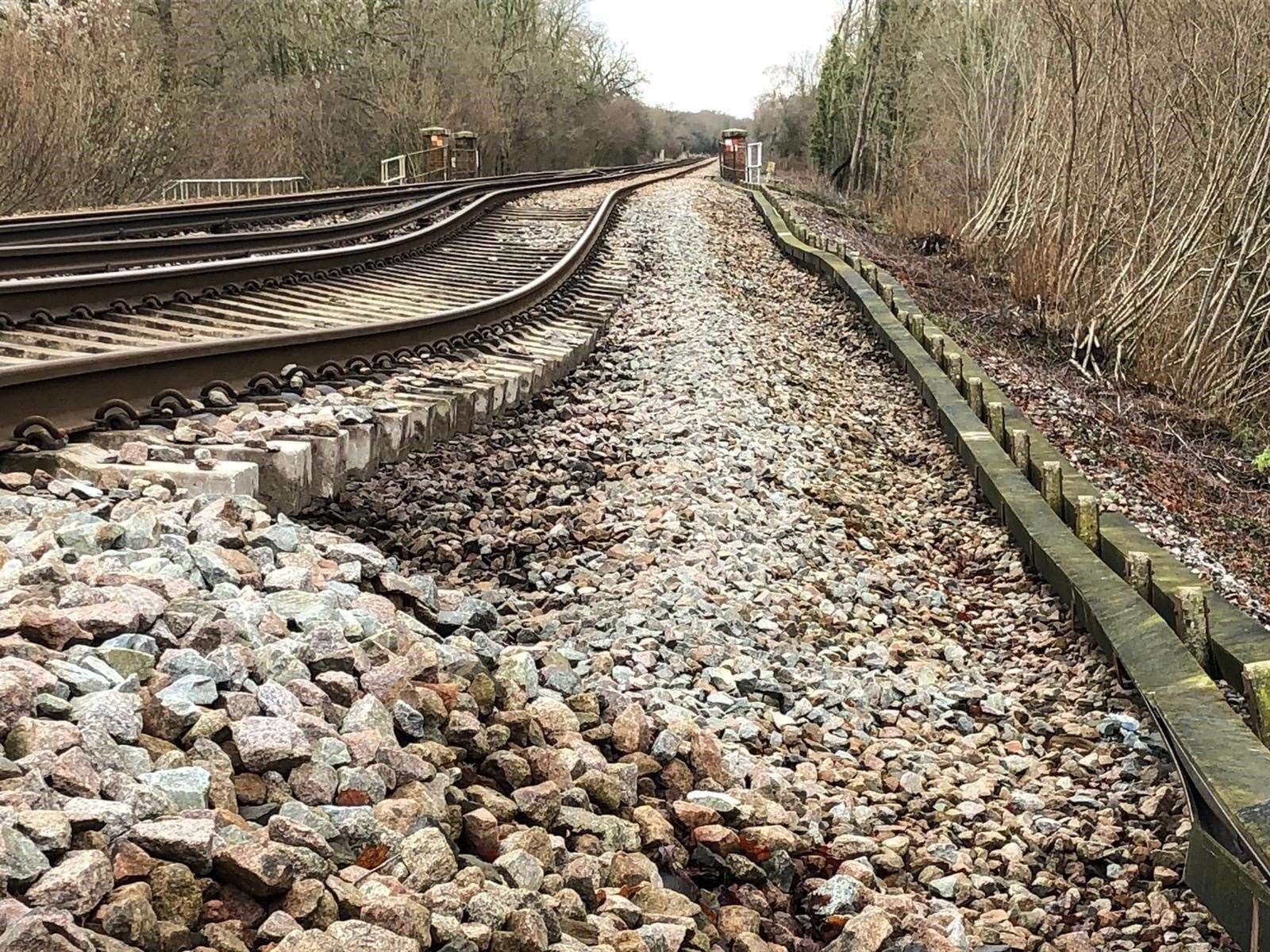 A previous landslip warped the tracks in Godstone