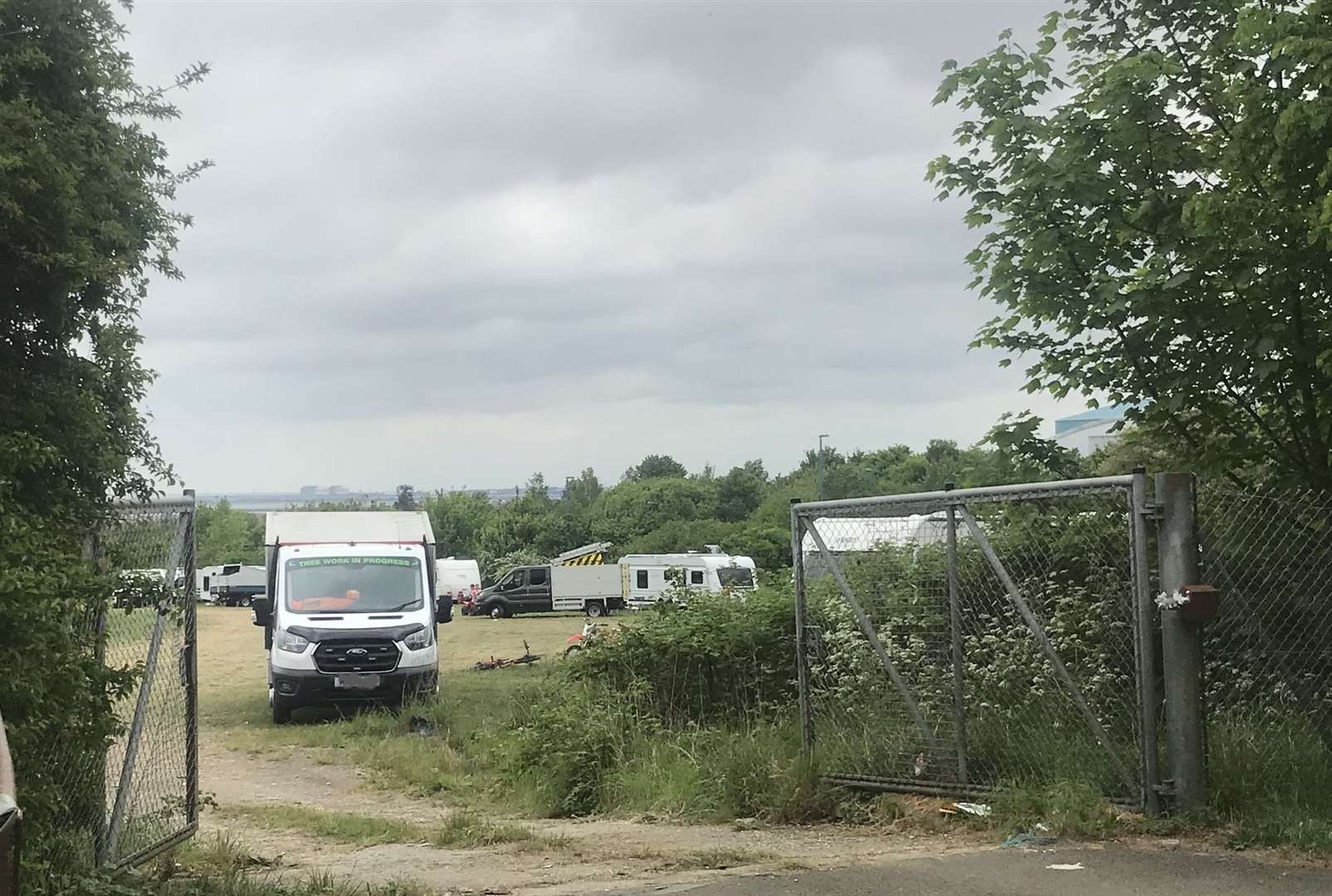 Travellers have moved onto a field off Cornwallis Avenue