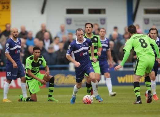 Action from Margate's FA Cup clash against Forest Green Picture: Martin Apps
