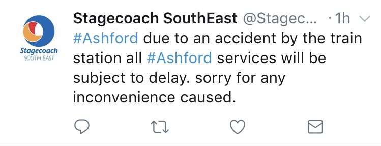 Stagecoach SouthEast tweeted about the incident