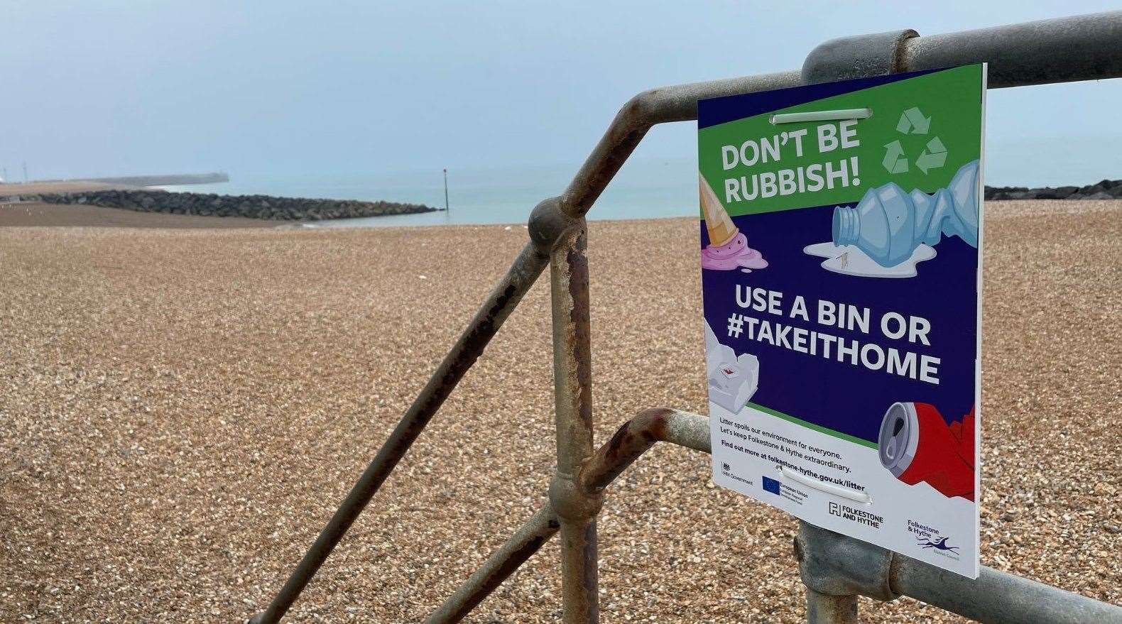 Folkestone and Hythe District Council is warning people to take their rubbish home. Photo: FHDC