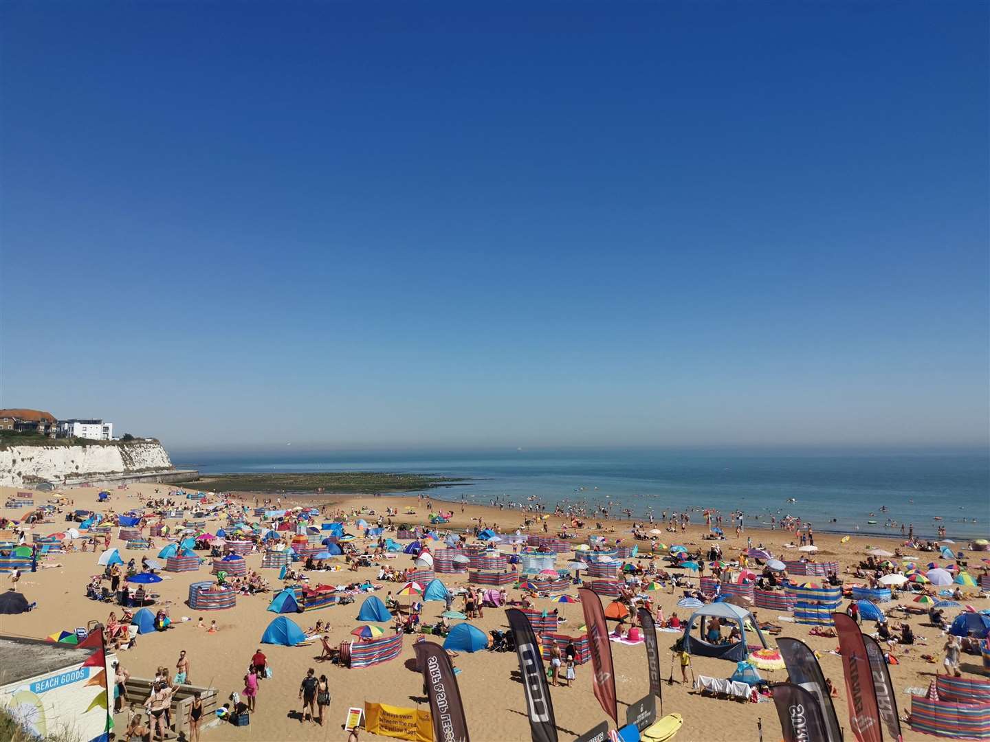 Joss Bay was packed yesterday as temperatures soared over 30°C