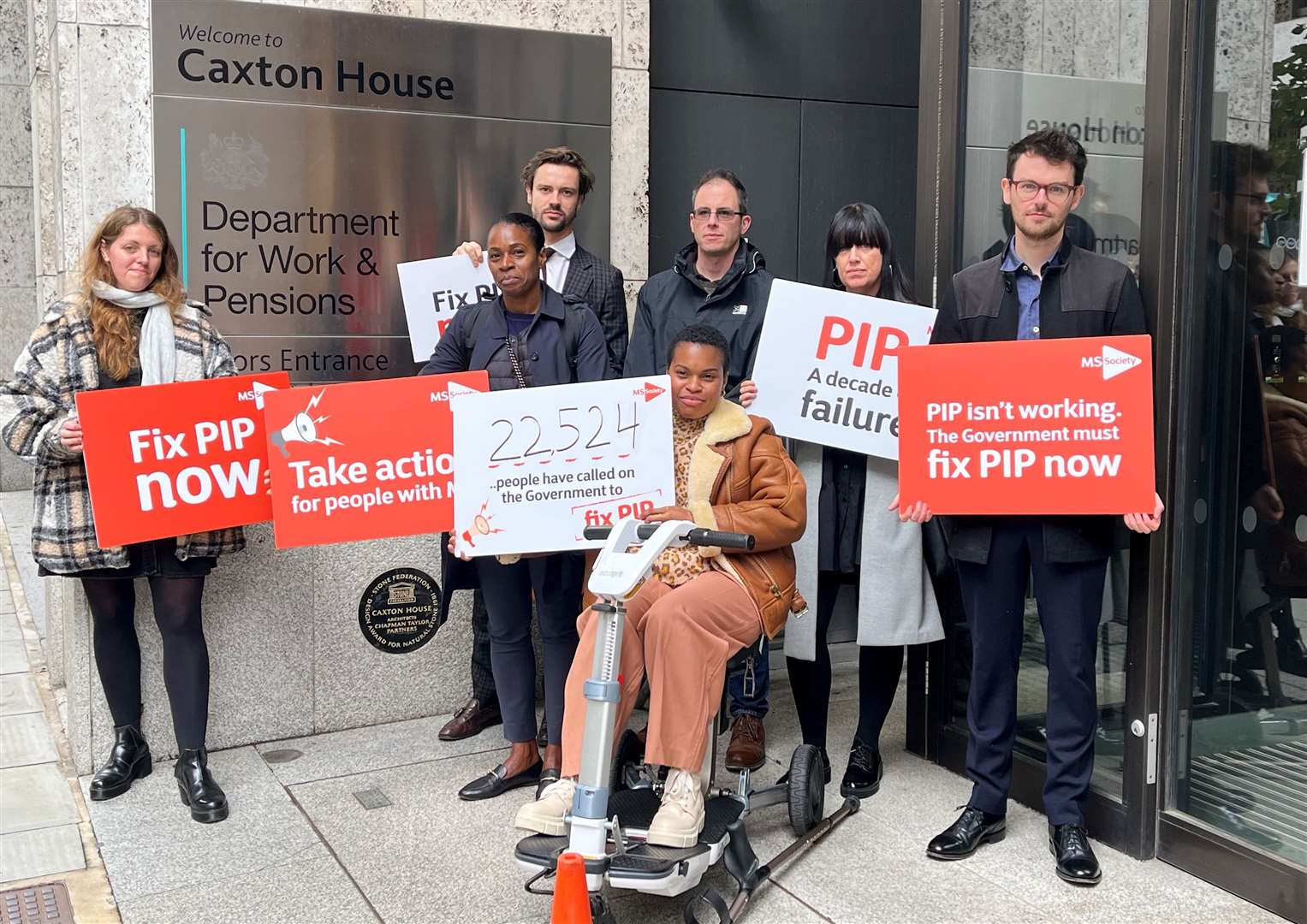 Shereena Aitken-Grey was joined by others living with MS to attend a parliamentary event about the devastating impact the Personal Independence Payment (PIP) assessment process is having on them