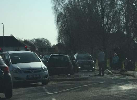 The crash happened outside Sainsbury's this morning. Pic: Stuart Hughes