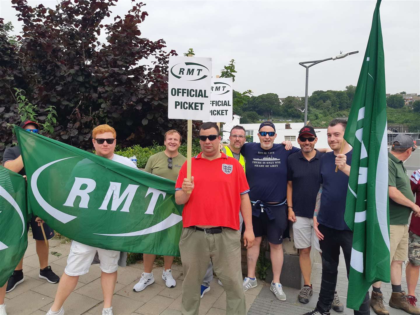 The picket line at Dover Priory Railway Station