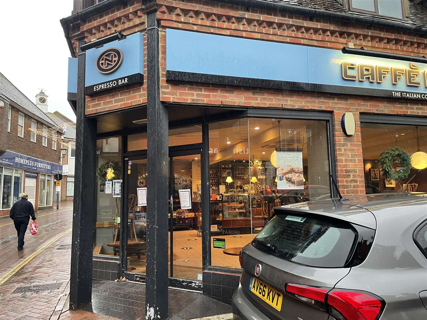 The Caffè Nero in New Rents closed suddenly on Friday