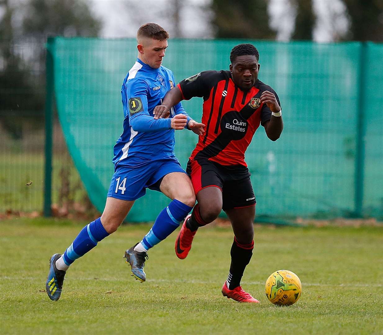 Enoch Adjei in action for Sittingbourne against Three Bridges on Saturday Picture: Andy Jones