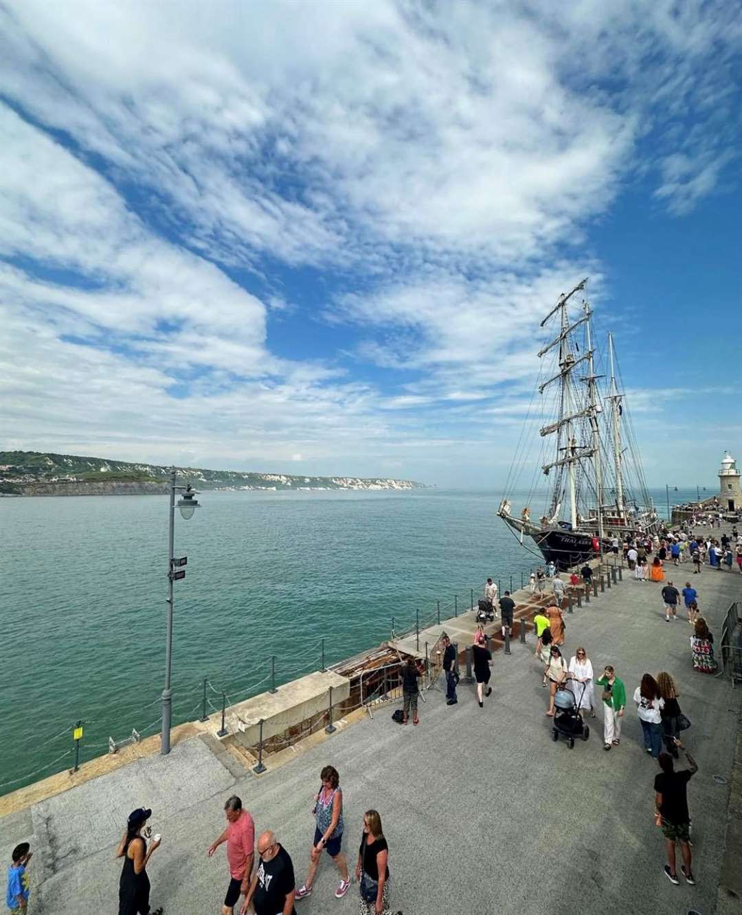Tall Ship Thalassa arrived at Folkestone Harbour Arm this afternoon. Picture: Folkestone Harbour Arm