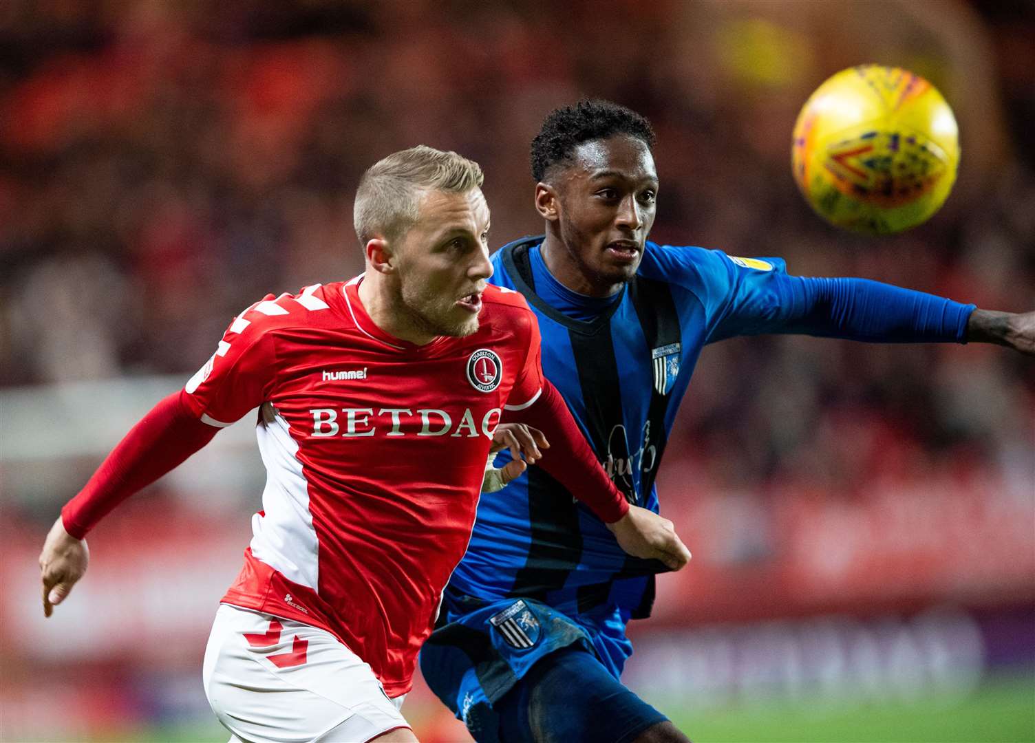 Chris Solly in action for Charlton against Gillingham Picture: Ady Kerry