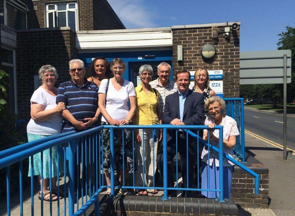 MP Charlie Elphicke with patients from the Dover Medical Practice