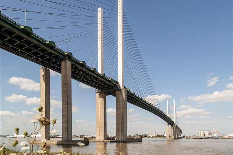 A man has died after falling onto the carriageway of the QEII Bridge
