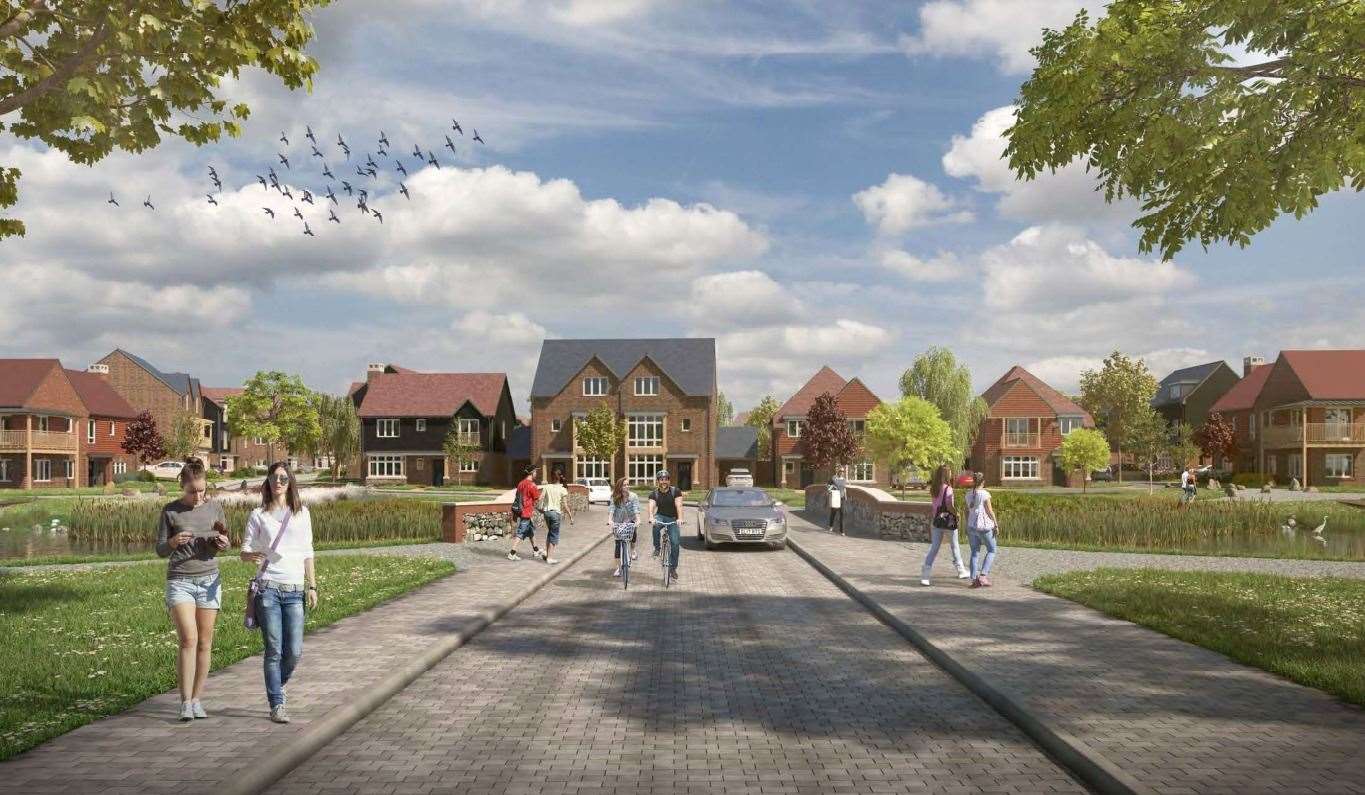 Thousands of homes are planned in total for the garden town at Ashford. Picture: JTP Studios