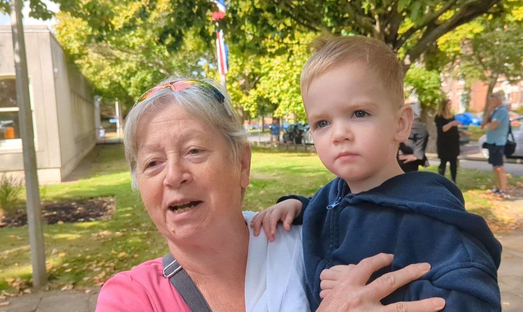 Shelagh Wright, of Whitfield, attended the Accession Proclamation in Folkestone with her grandson James