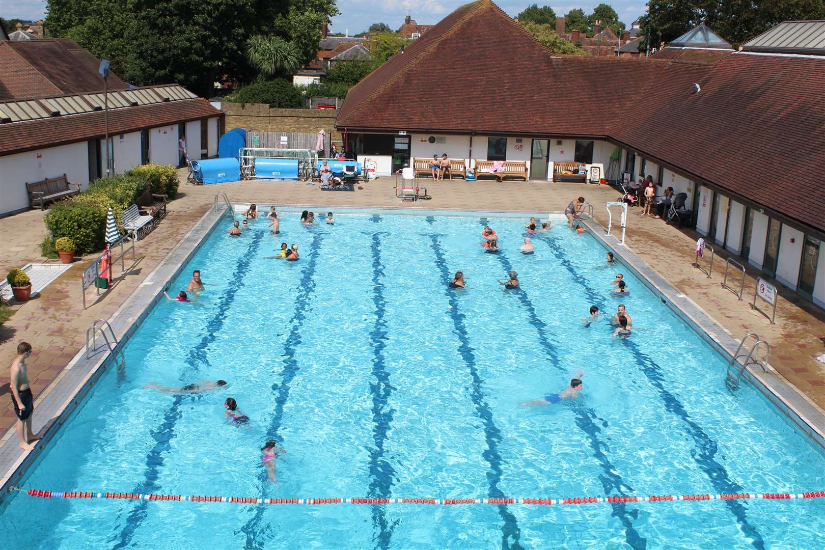 View of outdoor pools from top diving board Picture: Poppy Boorman/Faversham Pools