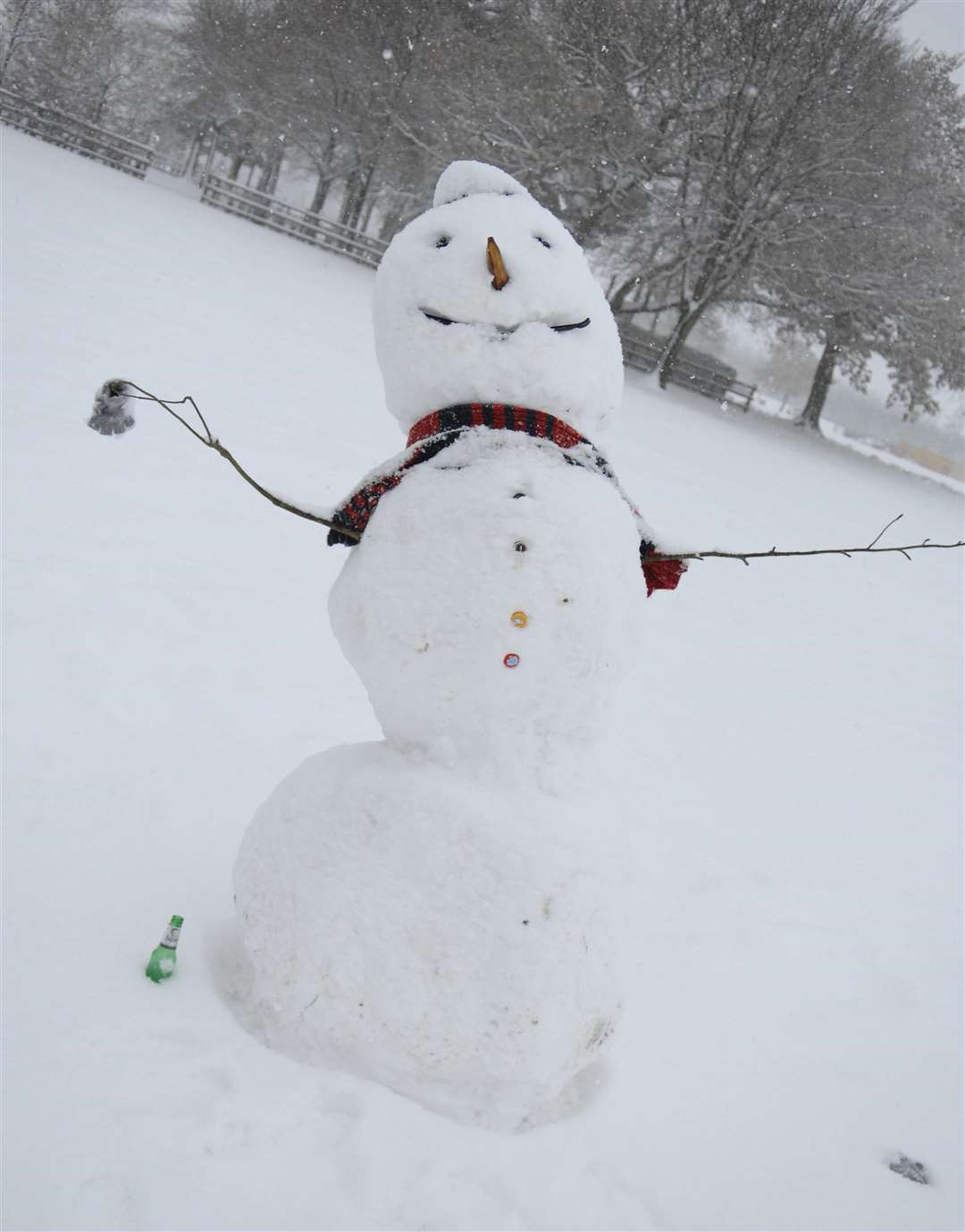 This snowman was built at the Kent County Showground in 2010