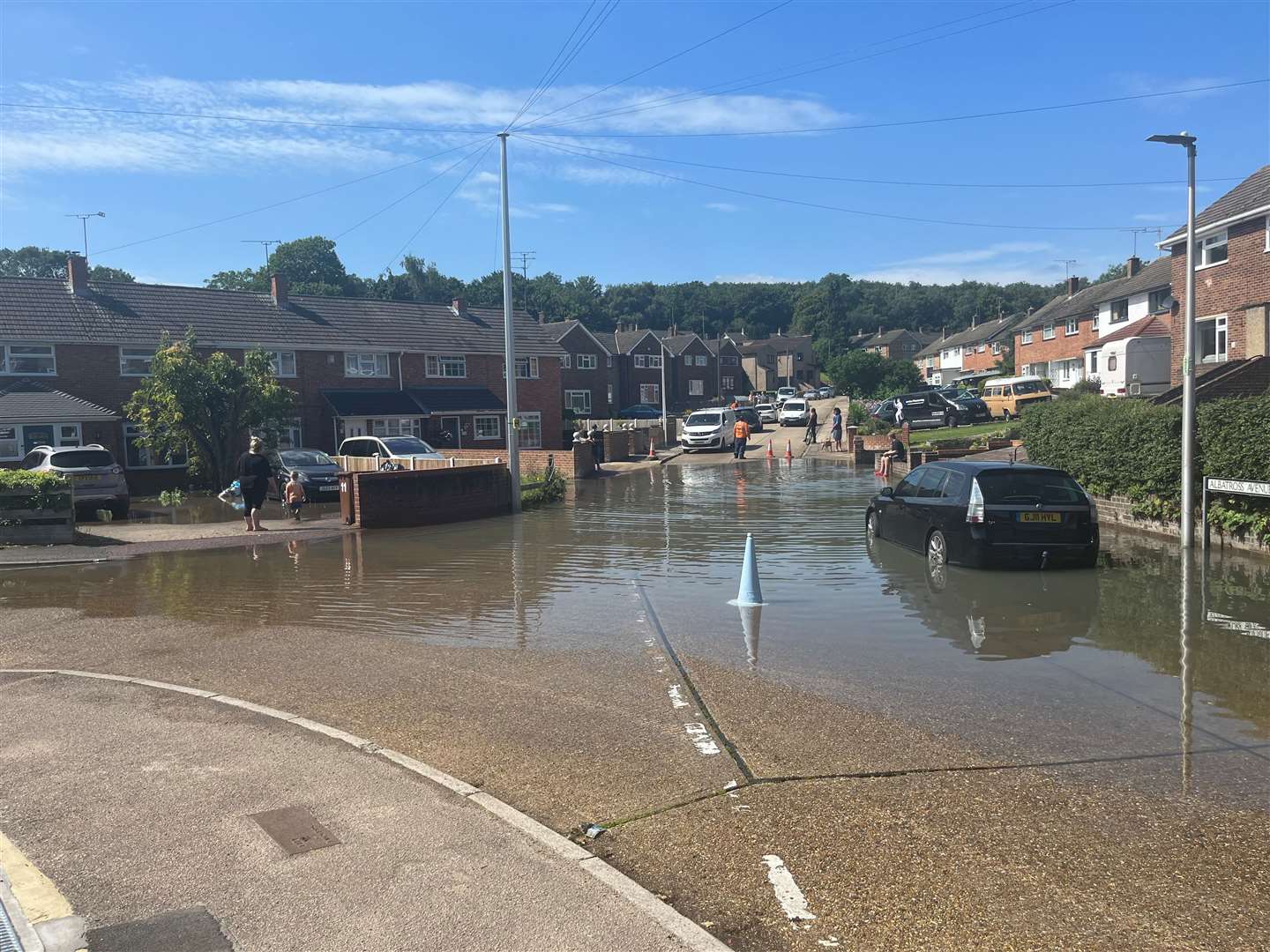 Part of Albatross Avenue in Strood was flooded