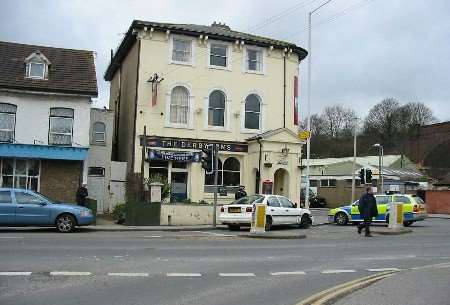 The scene of the dramatic armed police swoop on Thursday when two men were arrested