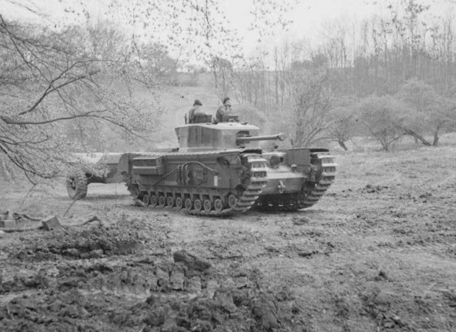 Tanks in action at Eastwell in 1943