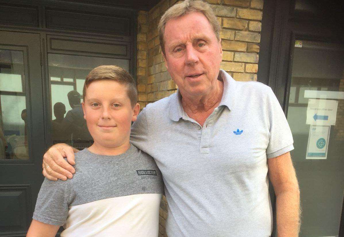 George Oxley, 13, with football manager Harry Redknapp (3928364)