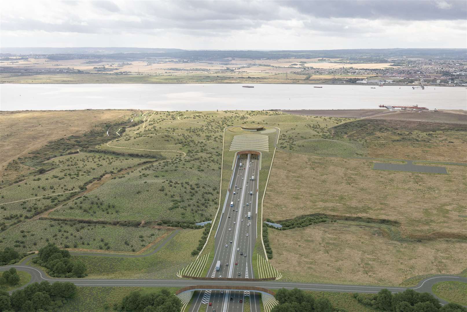 Proposed northern tunnel entrance approach looking south,Lower Thames Crossing: Picture: Joas Souza