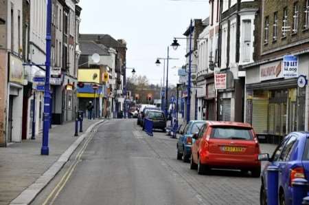 Most of Sheerness High Street was affected by the blackout