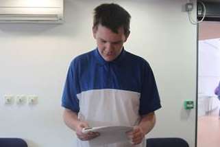 Graham Turner with his results at Marlowe Academy