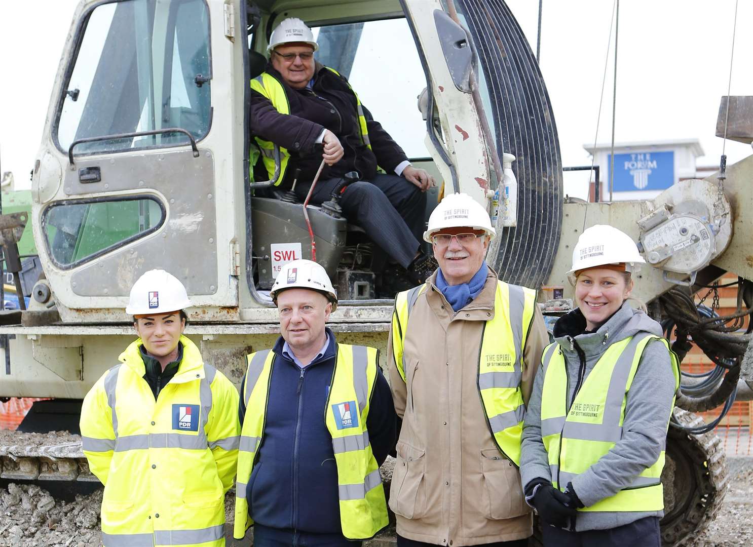Council leader Andrew Bowles, Amber Bell, Peter Booth, Mike Cosgrove and Emma Wiggins on the site of the new leisure quarter. Picture: Andy Jones