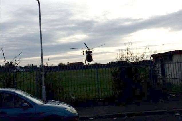 The air ambulance landed in a playing field