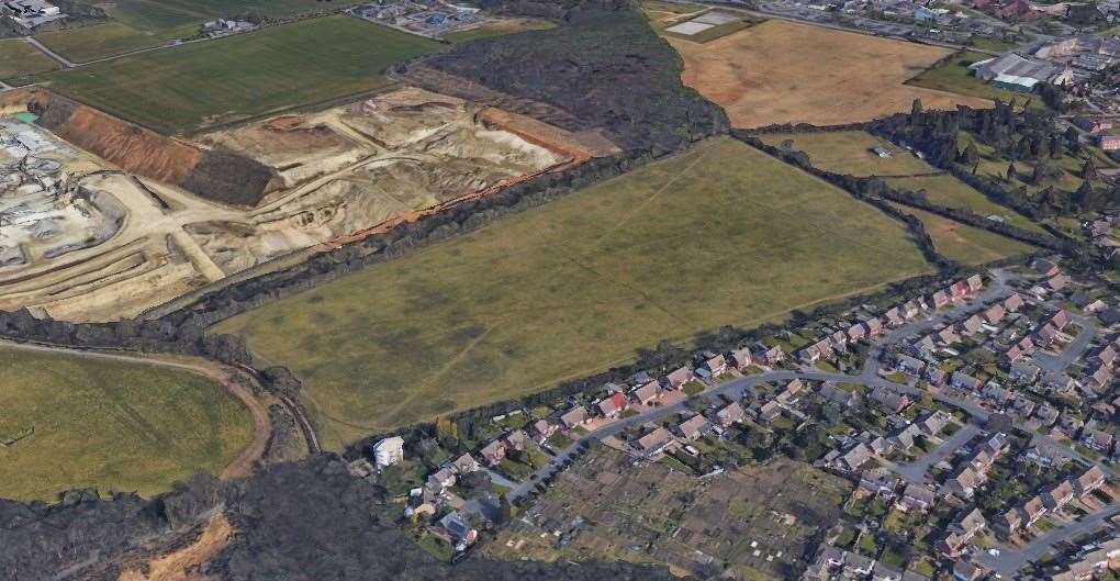 The pea site in Barming which was discussed during tonight's council meeting Picture: Google Earth