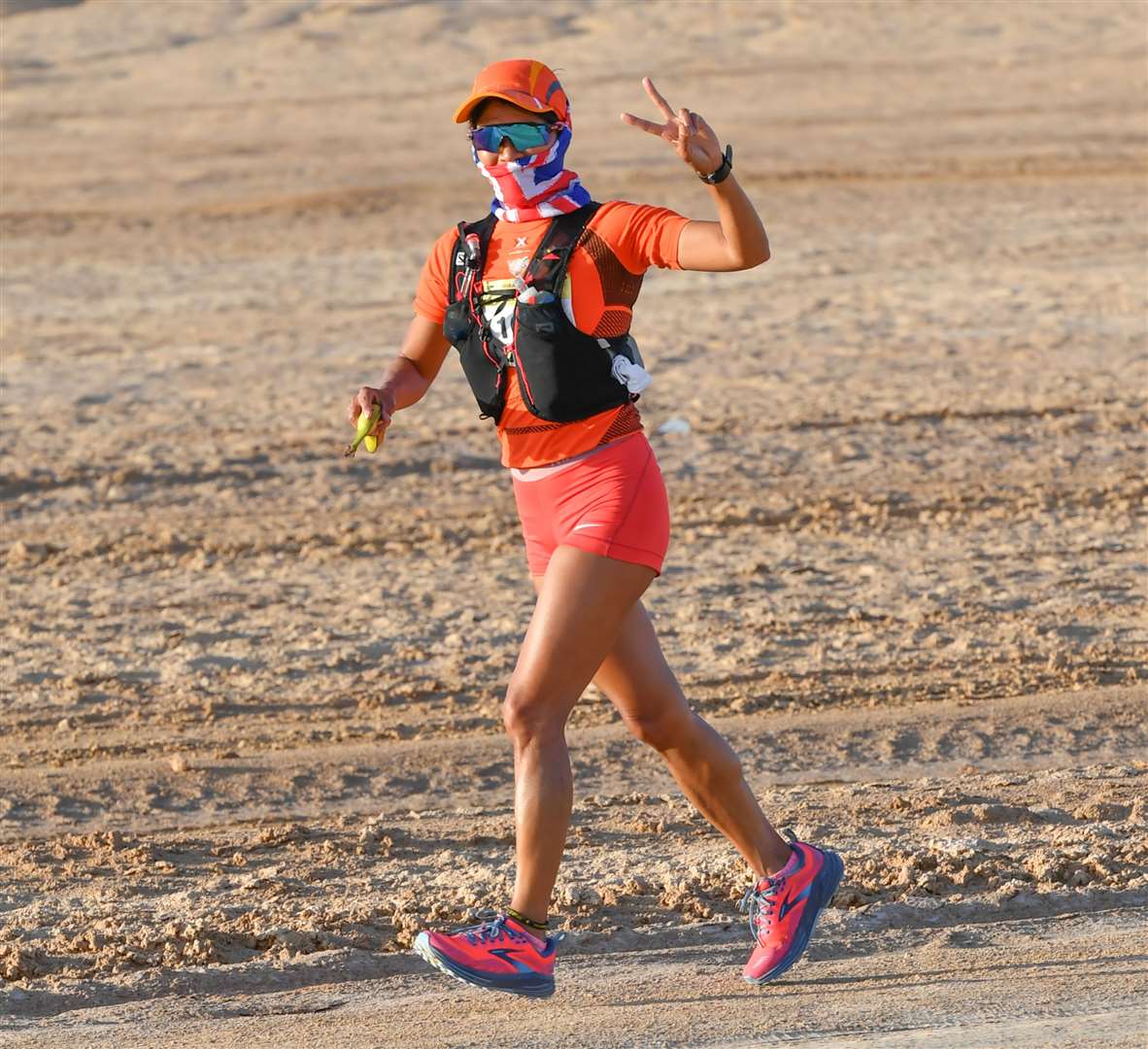 Glenda Sokolow running in her first Ultra Mirage event. Picture: Jules Annan