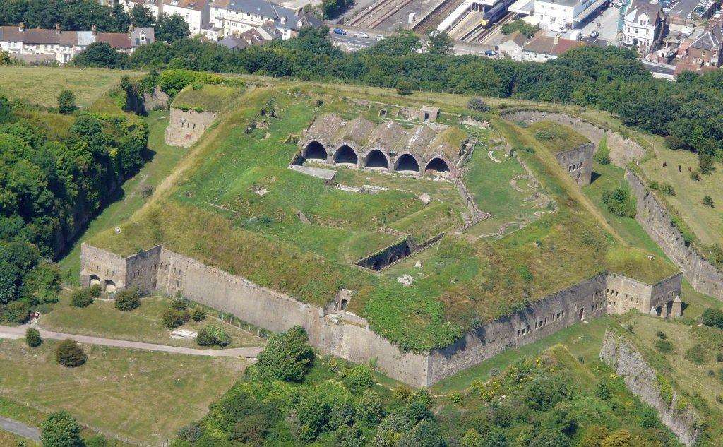 An aerial view of the Drop Redoubt