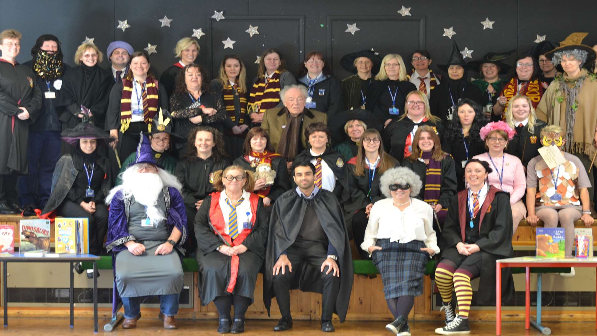 Staff knew who their special guest was going to be so dressed as Harry Potter characters. Picture: Shears Green Junior School