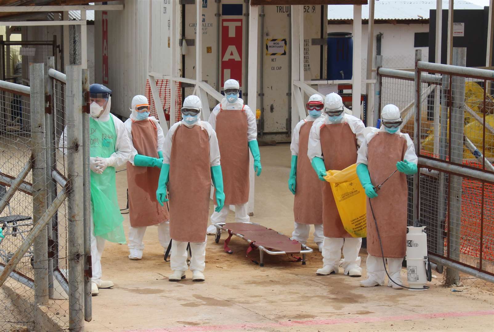 Doctors at work at an Ebola Treatment Centre in Sierra Leone run by Save The Children in 2015. Picture: Save the Children.