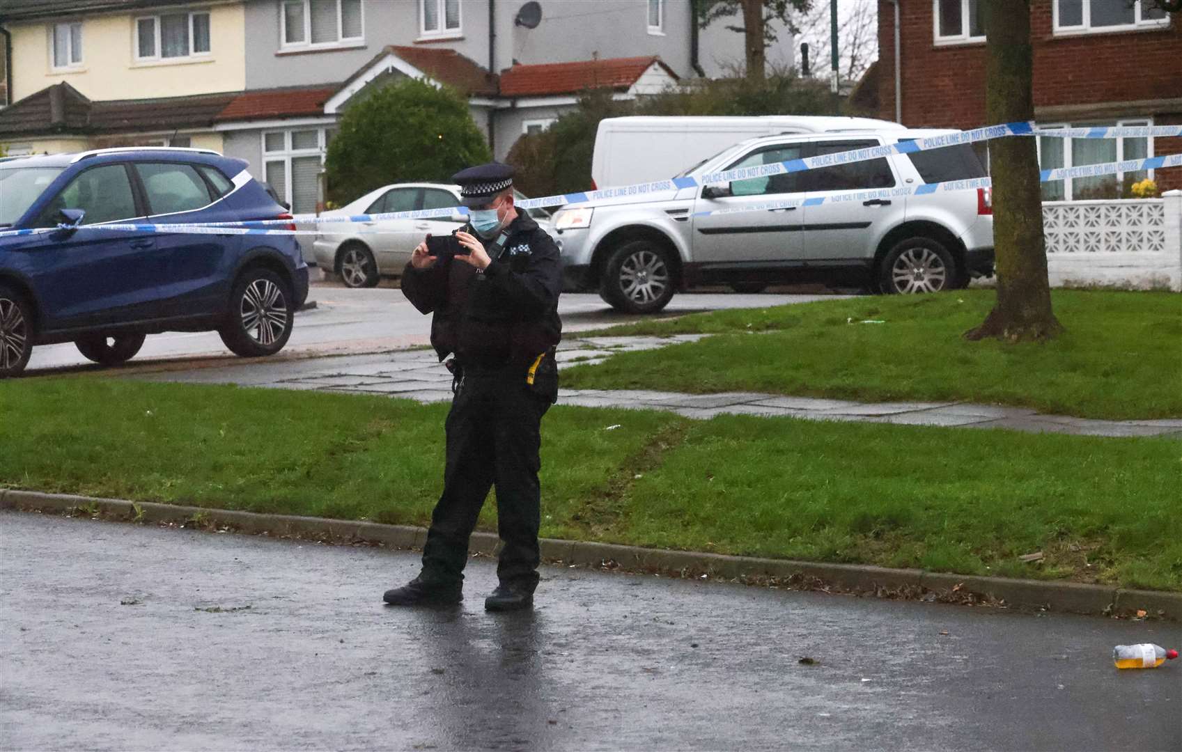 An officer at the scene. Photo: UKNiP