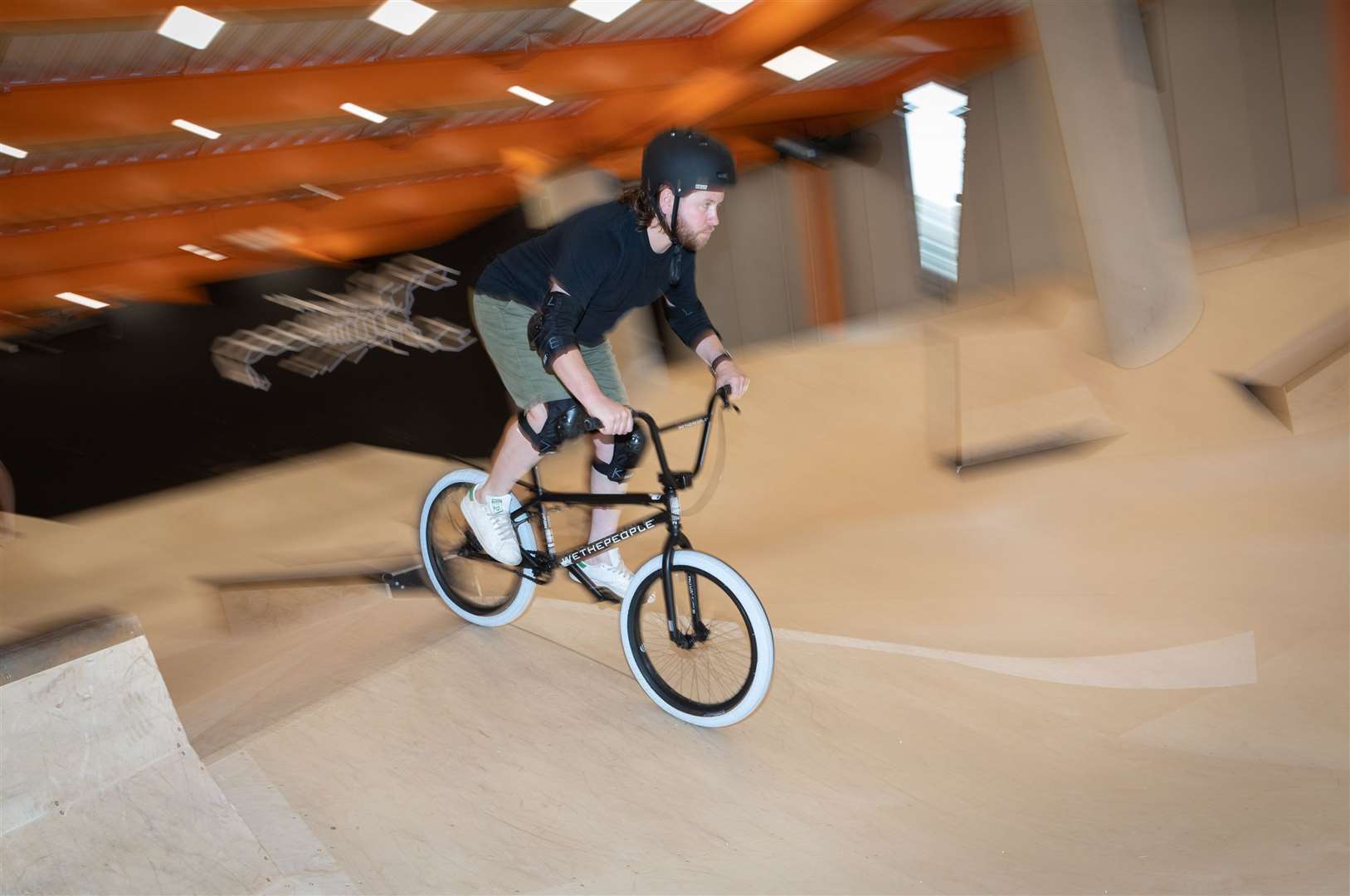Reporter Rhys Griffiths takes his first BMX lesson at F51 skate park in Folkestone. Picture: Andy Jones